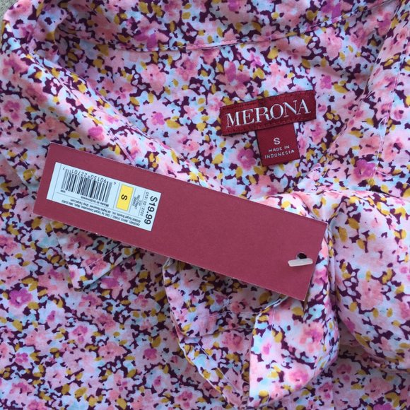 Pretty Floral Shirt, S, NWT - Picture 7 of 9